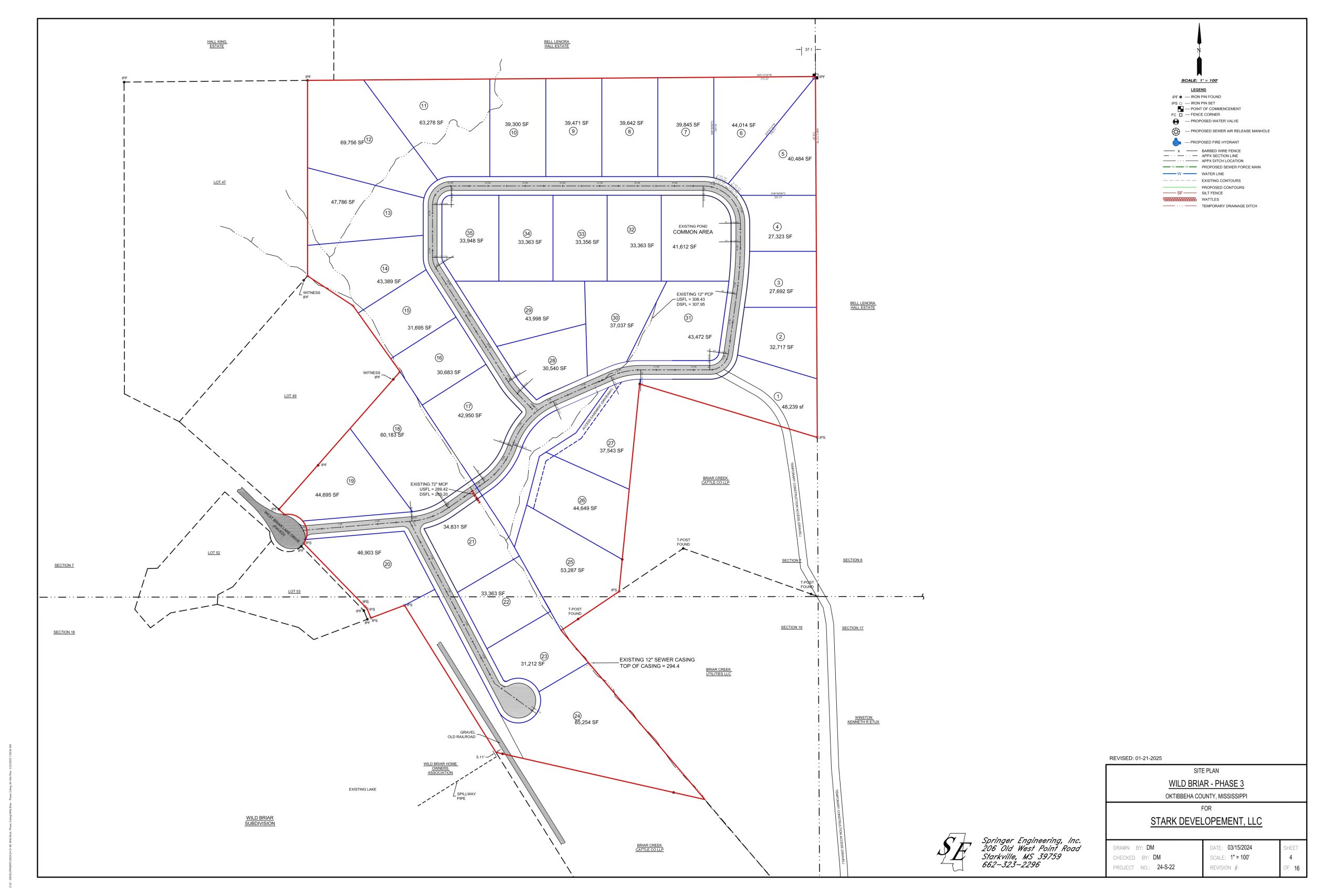 Site plan for Wildbriar Phase III
